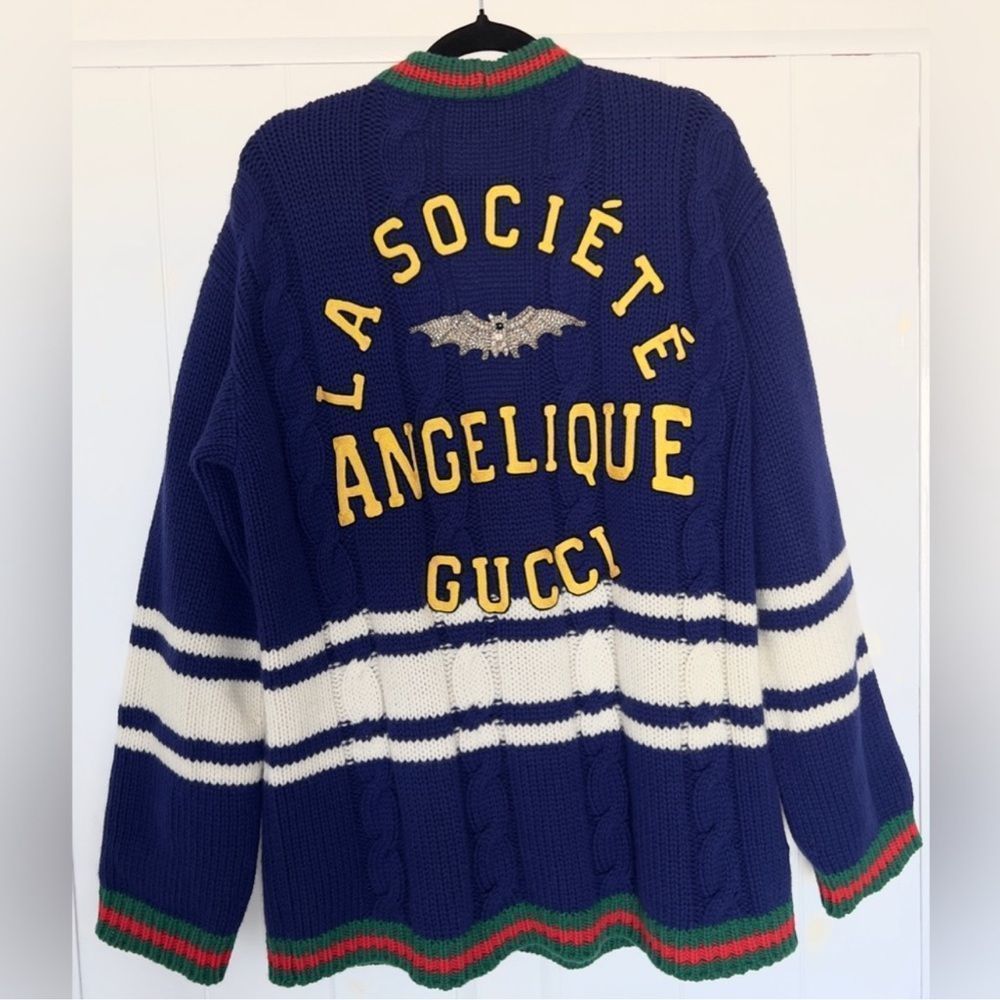 GUCCI Wool Cardigan With Patches - Picture 2 of 9